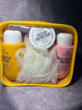 Sol de Janeiro travel Bath Trio in Yellow Pouch